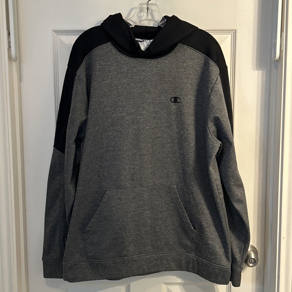 Champion Powertrain Womens XL Pullover Hoodie Warm‎ CTRL Duofold Gray/Black